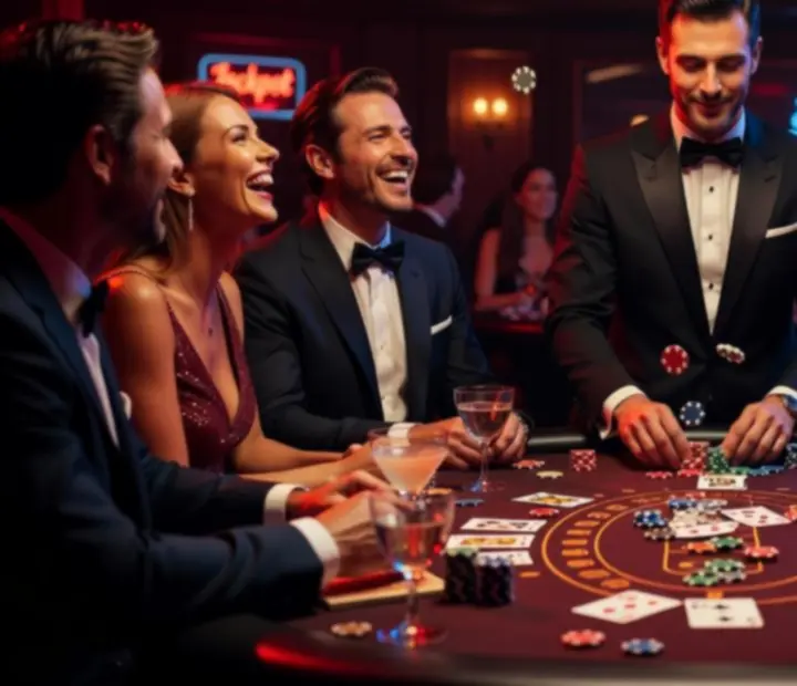 Stół do gry casino w trakcie emocjonującego wydarzenia