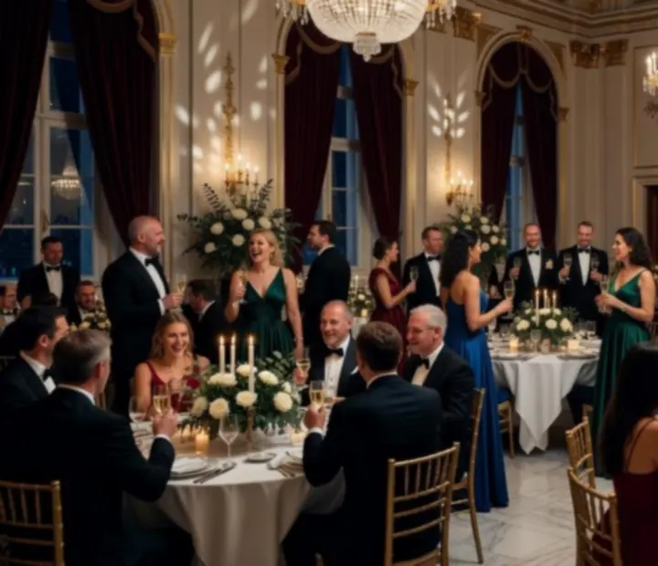 Eleganckie przyjęcie tematyczne z dopracowaną dekoracją i światłem